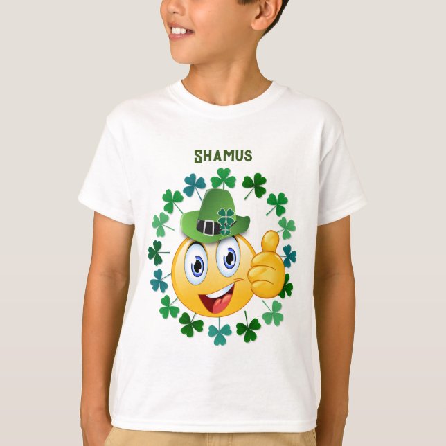 T-shirt personnalisé Emoji irlandais mignon (Devant)