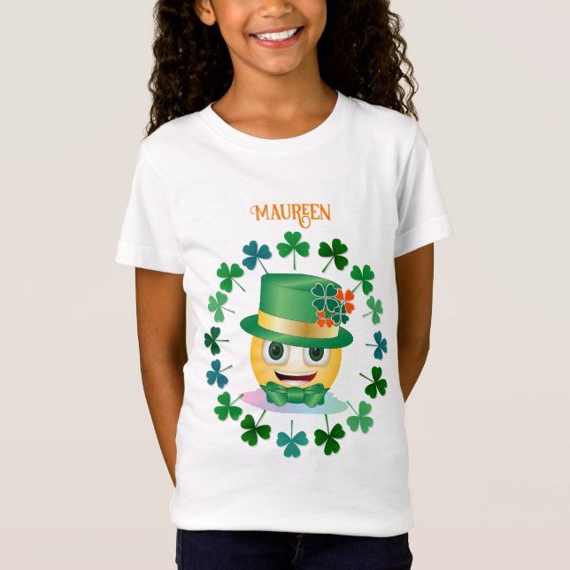 T-shirt personnalisé Emoji irlandais mignon (Devant)
