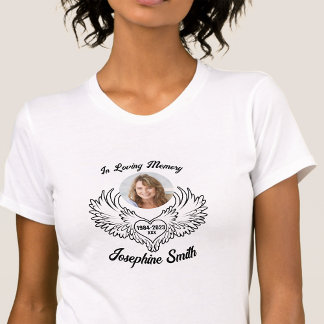 T-shirt Personnalisé En Amour Mémoire Ange Ailes Photo Sli