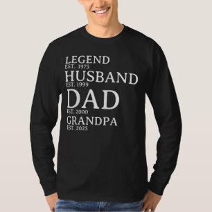 T-shirt Personnalisé Est. Années Légende mari papa grand-p