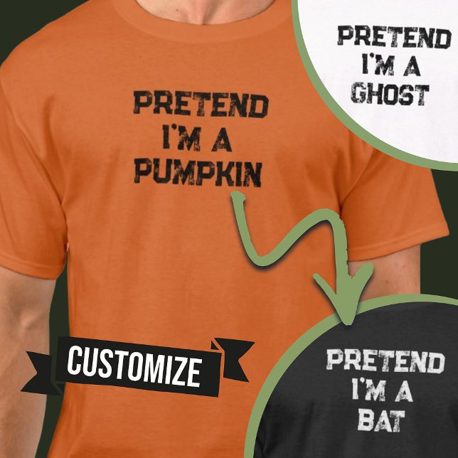 T-shirt Personnalisé Faire semblant d'être un costume lazy (Custom Pretend I'm A Lazy Easy Halloween Costume T-Shirt)