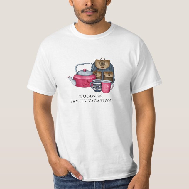 T-shirt Personnalisé Famille Vacances Camping Voyage Nom d (Devant)
