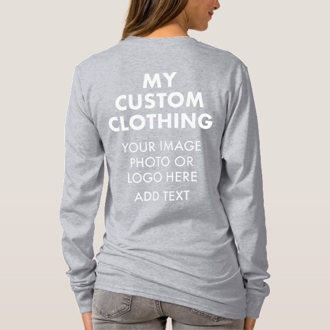 T-SHIRT PERSONNALISÉ FEMMES ASH GRAY LONG SLEEVE (Dos)