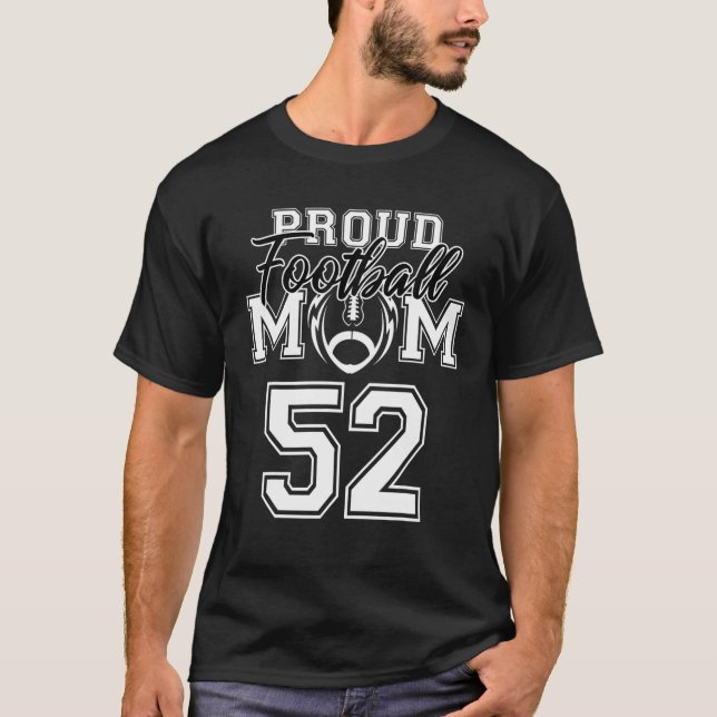 T-shirt Personnalisé Fier Football Maman Numéro 52 Personn (Devant)