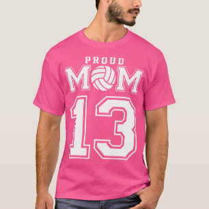 T-shirt Personnalisé Fier Volleyball Maman Numéro 13 Perso