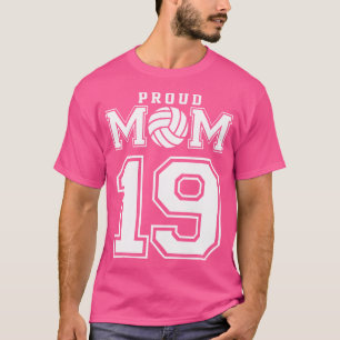 T-shirt Personnalisé Fier Volleyball Maman Numéro 19 Perso