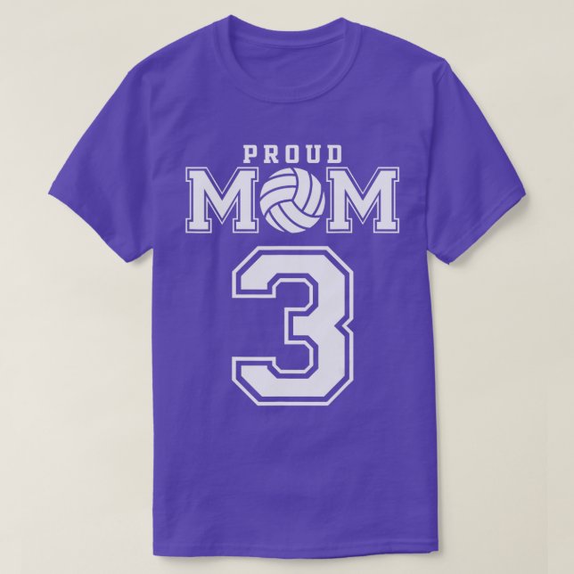 T-shirt Personnalisé Fier Volleyball Maman Numéro 3 Person (Design devant)