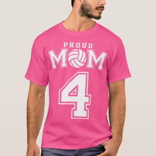 T-shirt Personnalisé Fier Volleyball Maman Numéro 4 Person