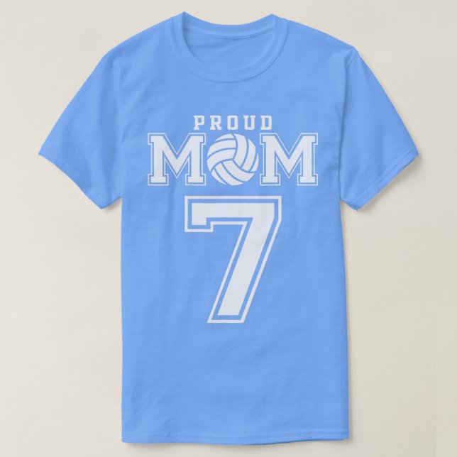 T-shirt Personnalisé Fier Volleyball Maman Numéro 7 Person (Design devant)