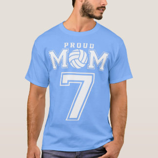 T-shirt Personnalisé Fier Volleyball Maman Numéro 7 Person