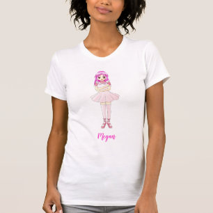 T-shirt personnalisé fille ballerine anime mignonn