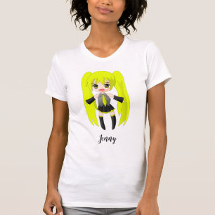 T-shirt personnalisé fille Blonde Anime mignonne