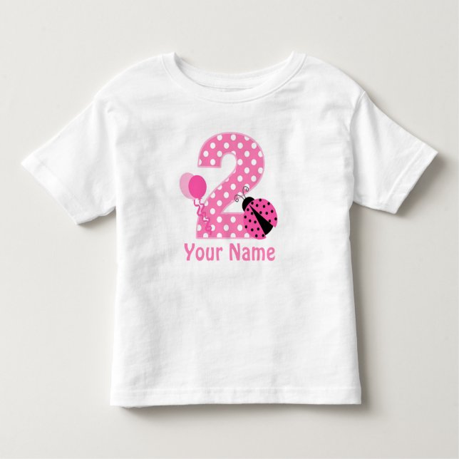 T-shirt personnalisé fille de 2e anniversaire Lady (Devant)