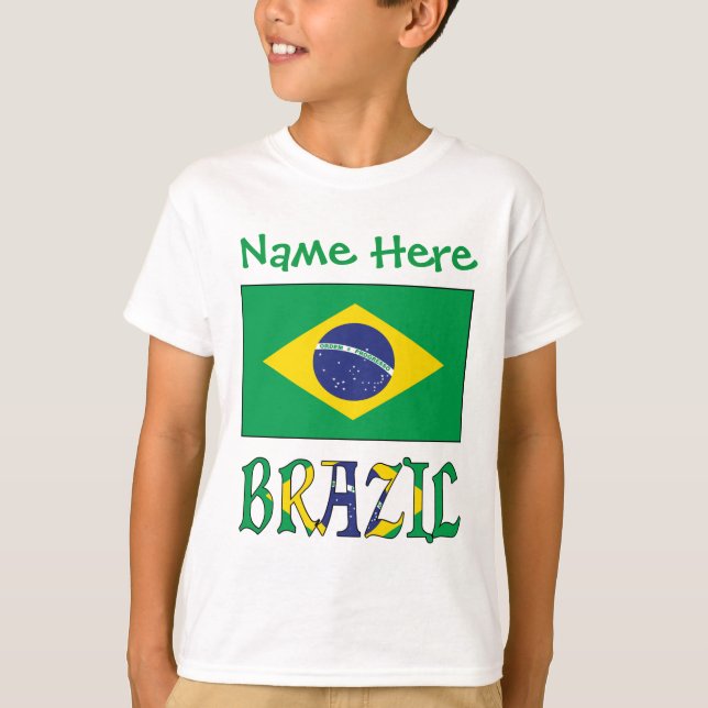 T-shirt personnalisé garçon drapeau du Brésil  (Devant)