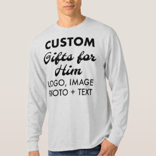 T-shirt Personnalisé Homme's Ash Grey Long Sleeve Tee