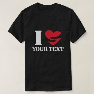 T-shirt Personnalisé I Heart Texte Personnalisé, Faites vo