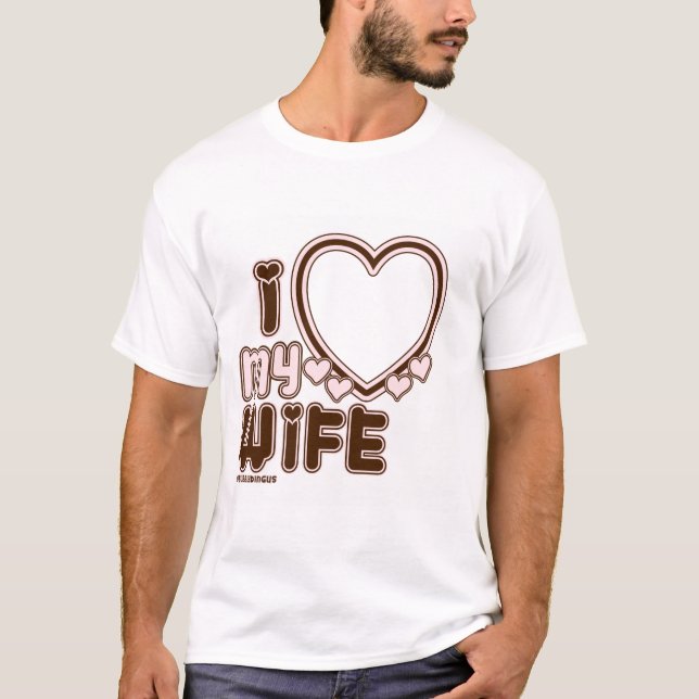 T-shirt personnalisé I Love My WIFE en Brown  (Devant)