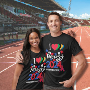 T-shirt Personnalisé I LOVE PARIS PARIZZ 2024 Family Group