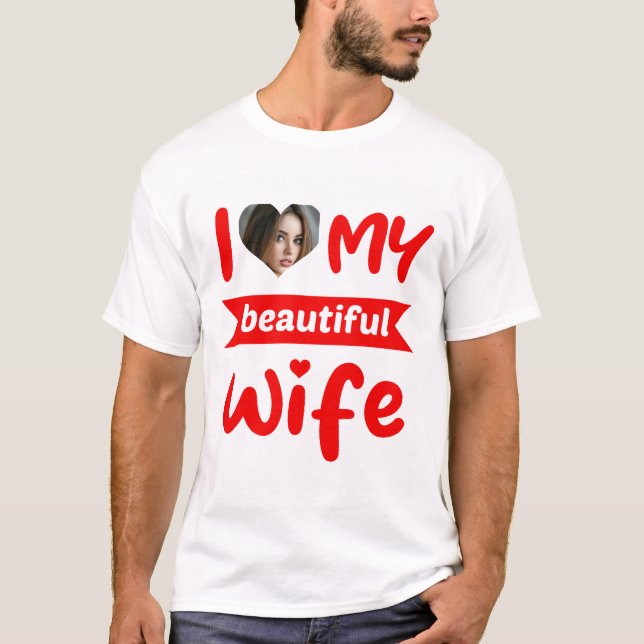 T-shirt Personnalisé J'Aime Ma Belle Femme (Devant)