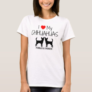 T-shirt Personnalisé J'Aime Mes Deux Chihuahuas