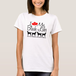 T-shirt Personnalisé J'aime mes quatre Black Labs