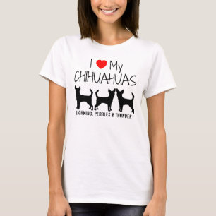 T-shirt Personnalisé J'Aime Mes Trois Chihuahuas