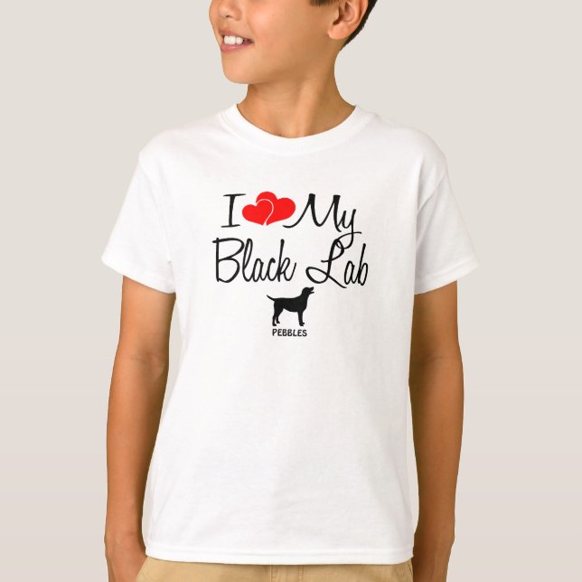 T-shirt Personnalisé J'Aime Mon Black Lab (Devant)