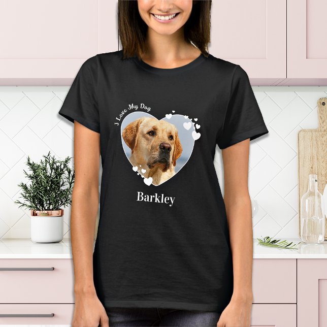 T-shirt Personnalisé J'aime mon chien Coeur mignon animal  (Créateur téléchargé)