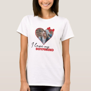 T-shirt Personnalisé J'aime mon copain Photo du coeur