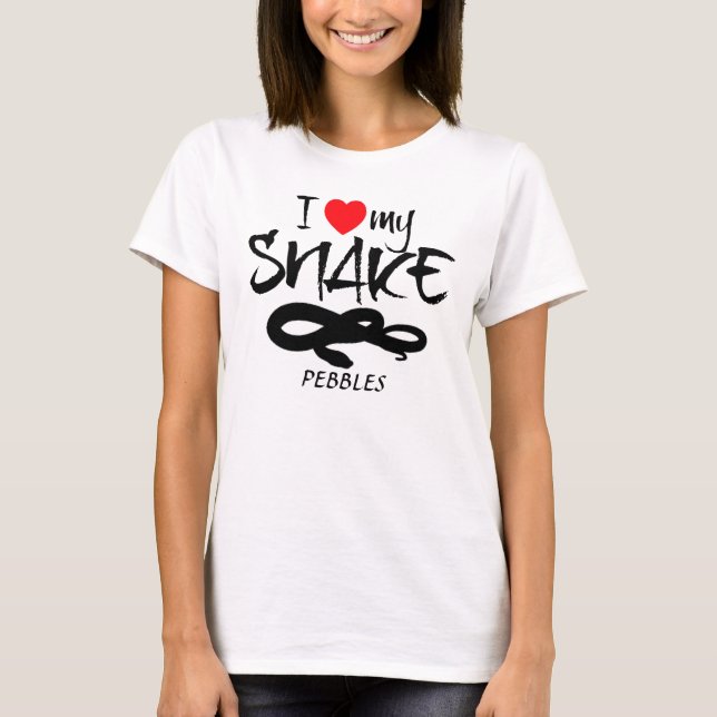 T-shirt Personnalisé J'Aime Mon Serpent (Devant)