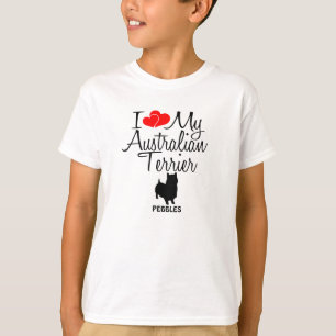T-shirt Personnalisé J'Aime Mon Terrier Australien
