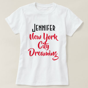 T-shirt Personnalisé "Jennifer, New York City Dream" Blanc