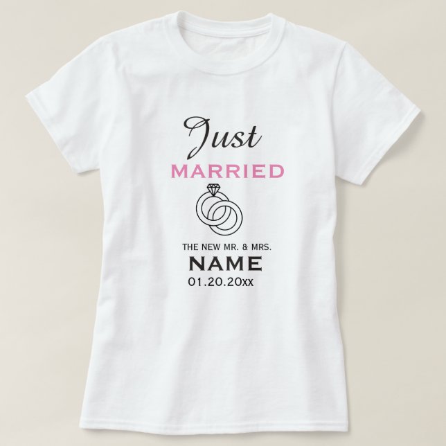 T-shirt personnalisé juste marié (Design devant)
