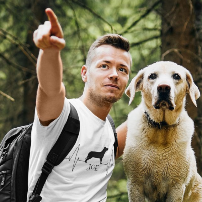 T-shirt Personnalisé Labrador Love My Dog Heart Beat (Créateur téléchargé)