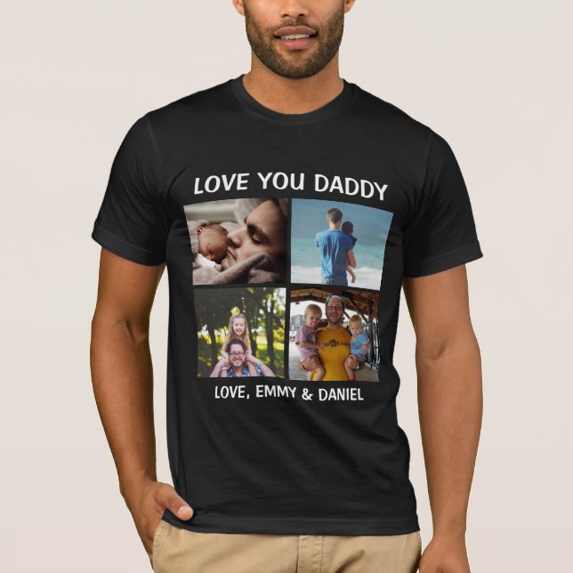 T-shirt Personnalisé L'Amour Que Papa Photo (Devant)