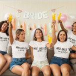 T-shirt Personnalisé Le Plus Probable À Bachelorette Party<br><div class="desc">Cherchez-vous une façon amusante et unique de montrer votre amour pour votre future mariée ? Découvrez ensuite nos chemises personnalisées Les plus probables à la bachelorette ! Ces chemises sont parfaites pour toute fille qui planifie son grand jour. Non seulement ils sont hilarants, mais ils sont aussi fabriqués à partir...</div>