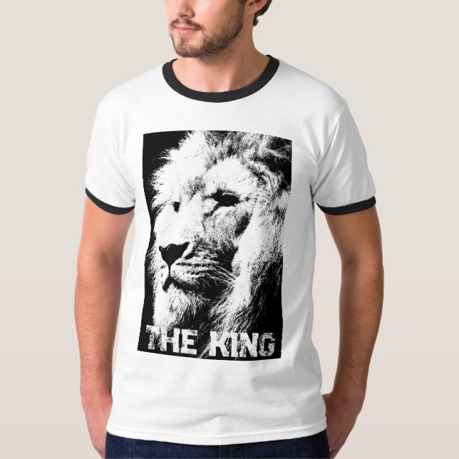 T-shirt Personnalisé Lion Face Mens Modèle Élégant Moderne (Devant)