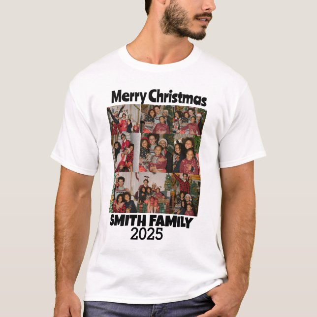 T-shirt Personnalisé L'Un Des Collages Photo D'Une Famille (Devant)