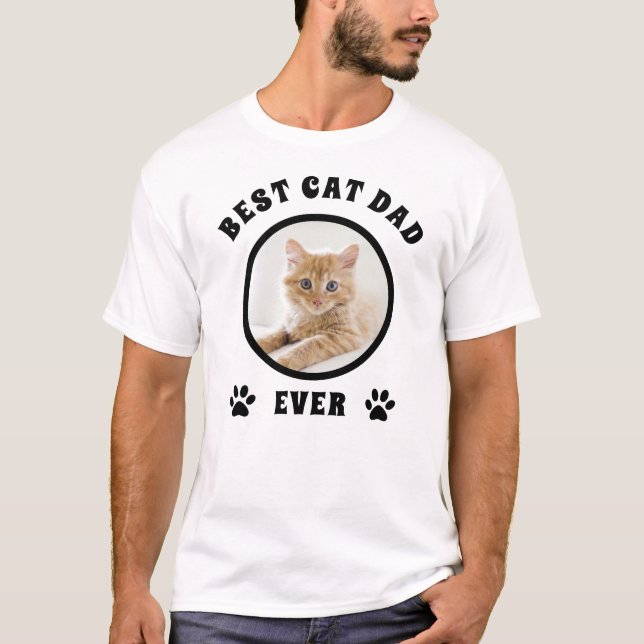 T-shirt Personnalisé Meilleur Chat Papa Jamais Photo perso (Devant)
