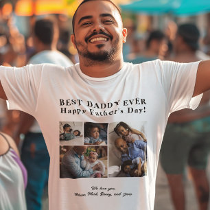 T-shirt Personnalisé Meilleur Papa Jamais photo collage si