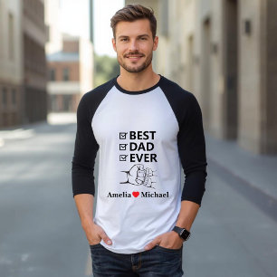 T-shirt personnalisé 'Meilleur Papa' manches 3/4