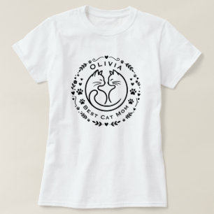 T-shirt personnalisé "Meilleure Maman de Chat"