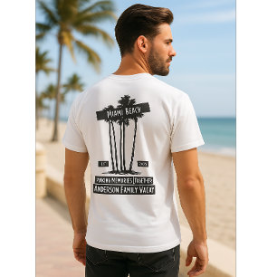 T-shirt Personnalisé Miami Beach Famille Vacances Palm Tre