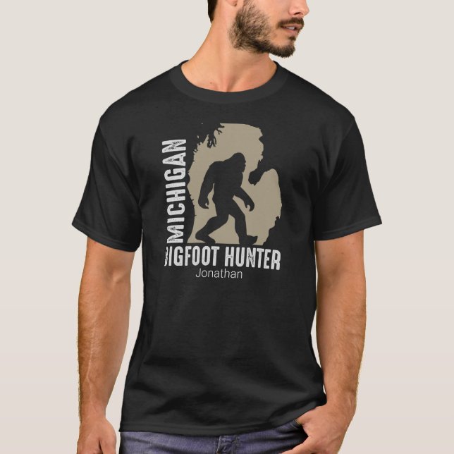 T-shirt Personnalisé Michigan Big Foot Hunter Funny (Devant)