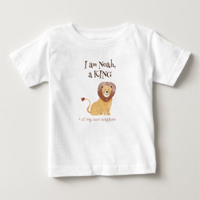 T-shirt personnalisé mignon avec lion, le roi (Devant)