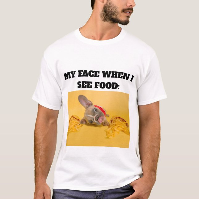 T-shirt Personnalisé Minimal Mon Visage Quand Je Vois De L (Devant)
