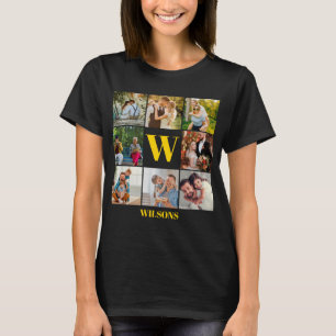 T-shirt Personnalisé Moderne Monogramme Famille Photo Coll