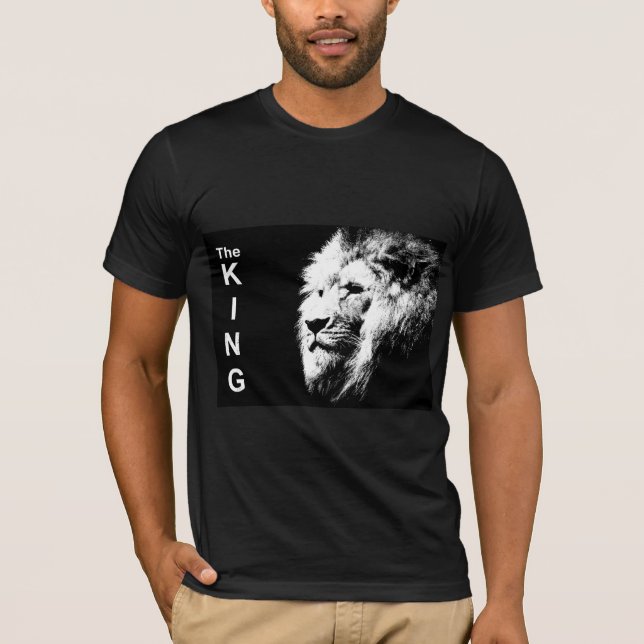 T-shirt Personnalisé Moderne Pop Art Lion Tête Elégant Hom (Devant)