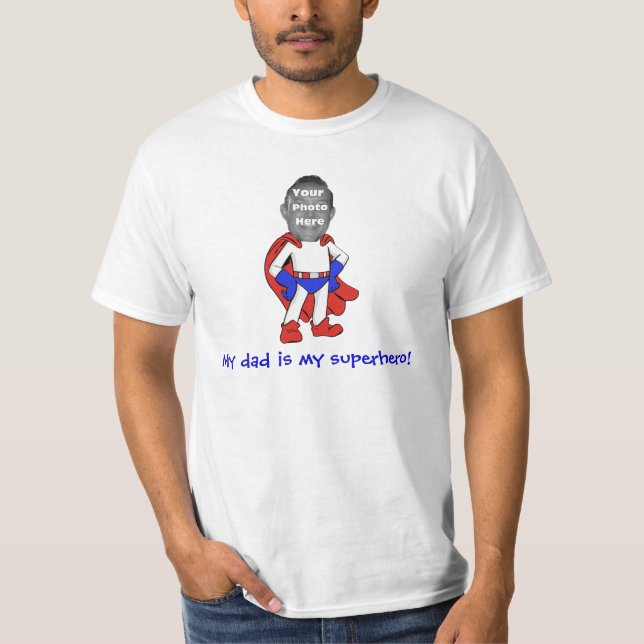 T-shirt Personnalisé "mon papa est mon super héros !" (Devant)