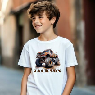 T-Shirt Personnalisé Monster Truck Name Pour Enfan
